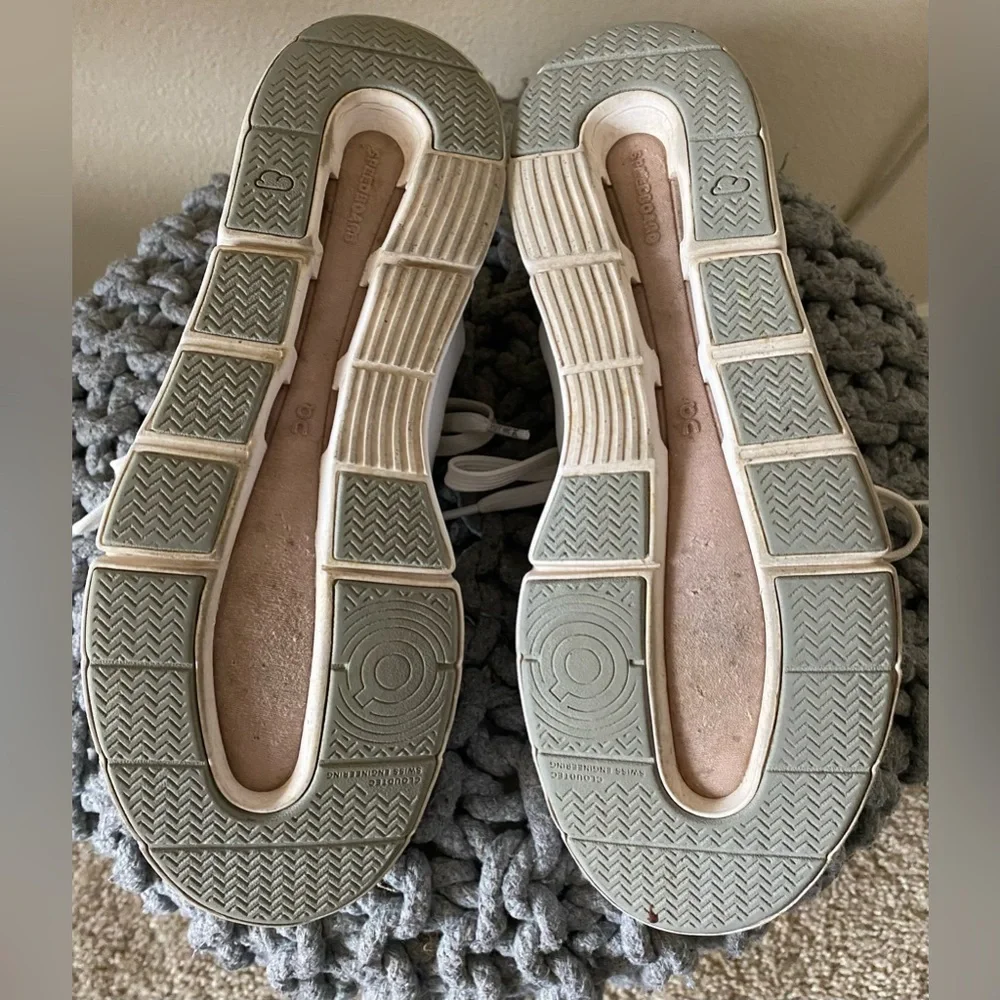 On Running Women's White Sneakers with Light Pink Accents